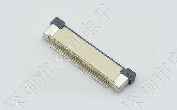 ffc/fpc排线座15pin抽屉式上接触0.5间距 H2.0厚PCB板贴片插座